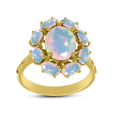 BUY 14K GOLD WITH ETHIOPIAN OPAL GEMSTONE RING 